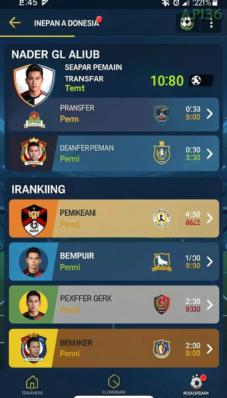 Cuplikan layar VO777 — menu navigasi